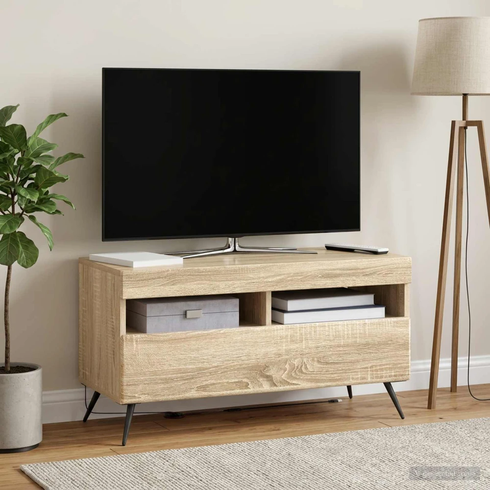 TV staliukas LED televizoriaus spintelė Sonoma ąžuolas Apdirbta mediena
