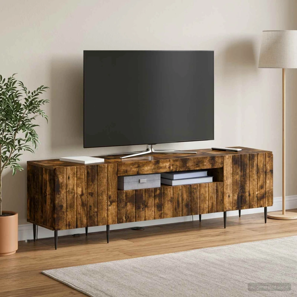 TV staliukas LED televizoriaus spintelė ZWOLLE Dūminio ąžuolo