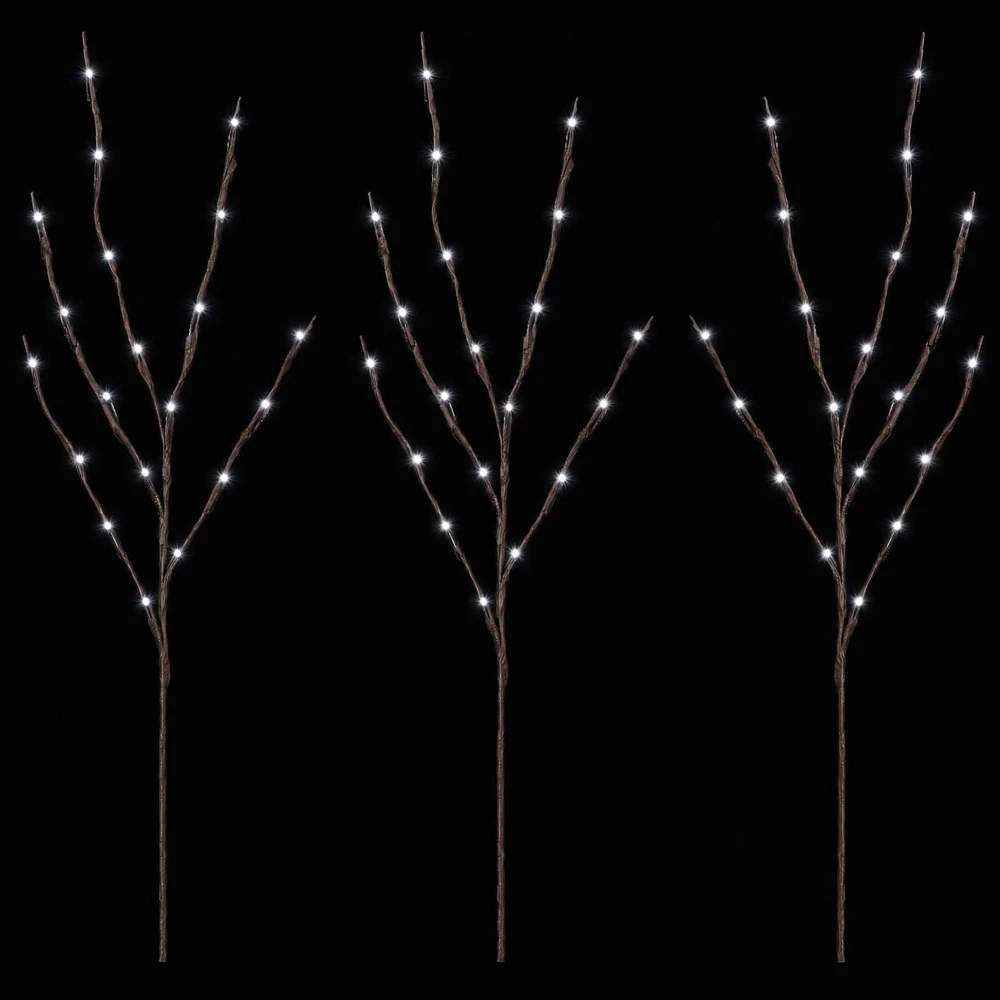 LED varinių šakų kalėdinė dekoracija 3 vnt. Ruda 62 cm Plienas