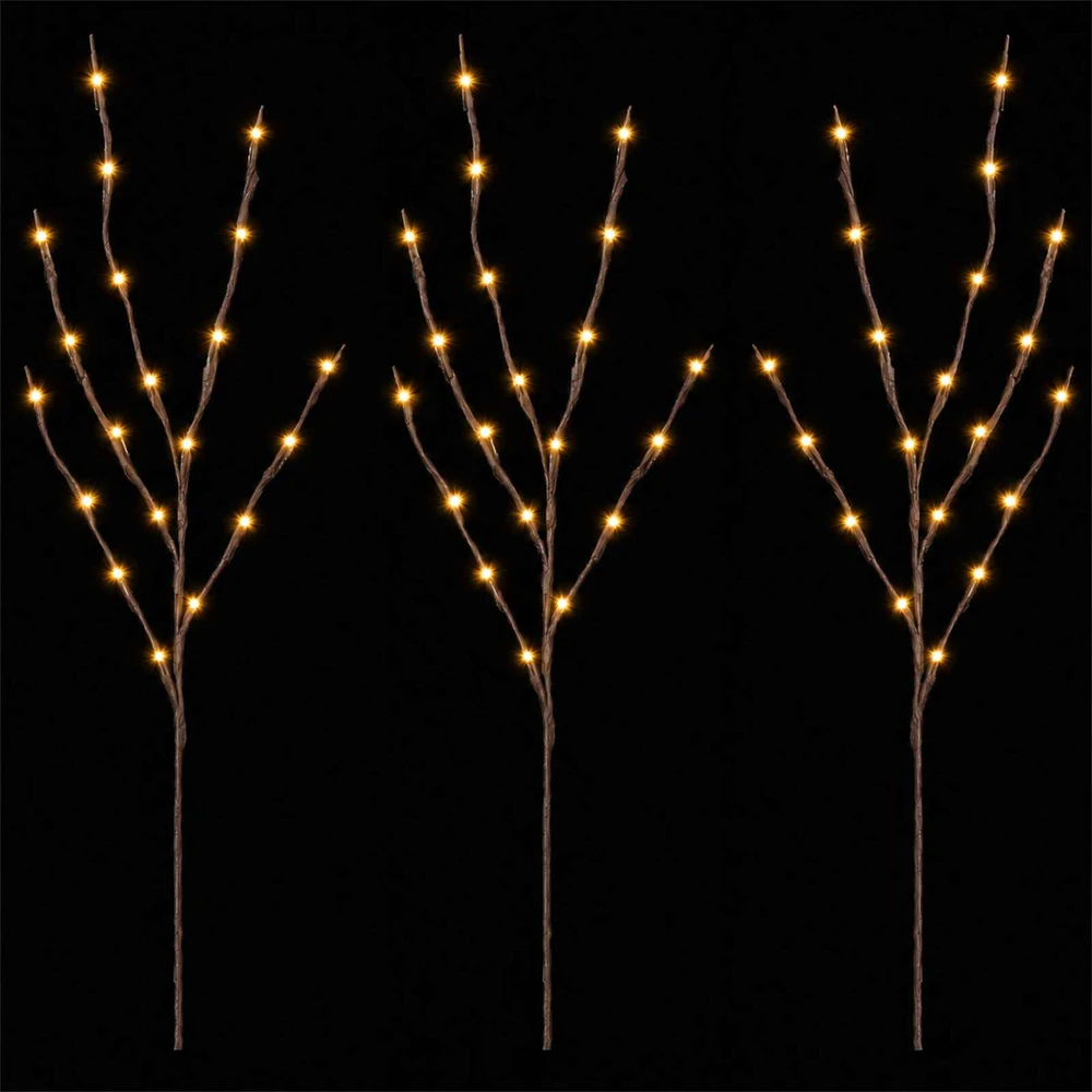 LED varinių šakų kalėdinė dekoracija 3 vnt. Ruda 62 cm Plienas