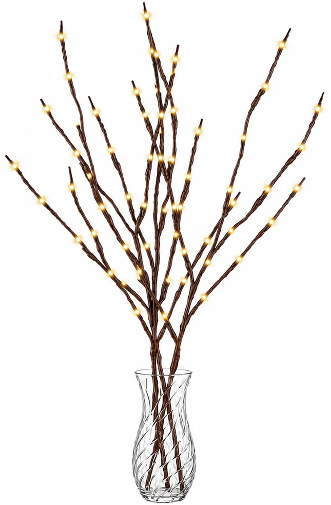 LED varinių šakų kalėdinė dekoracija 3 vnt. Ruda 62 cm Plienas