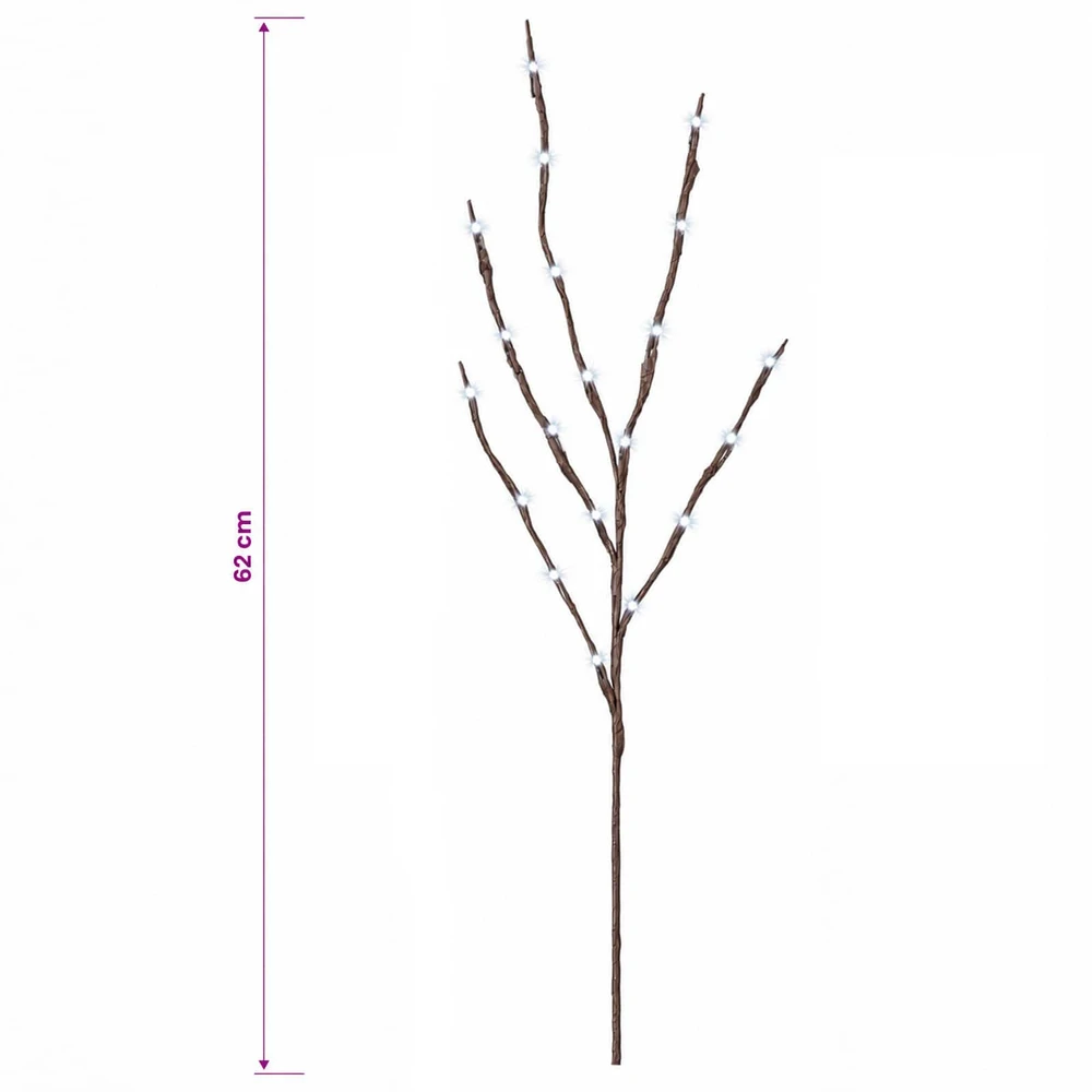 LED varinių šakų kalėdinė dekoracija 3 vnt. Ruda 62 cm Plienas