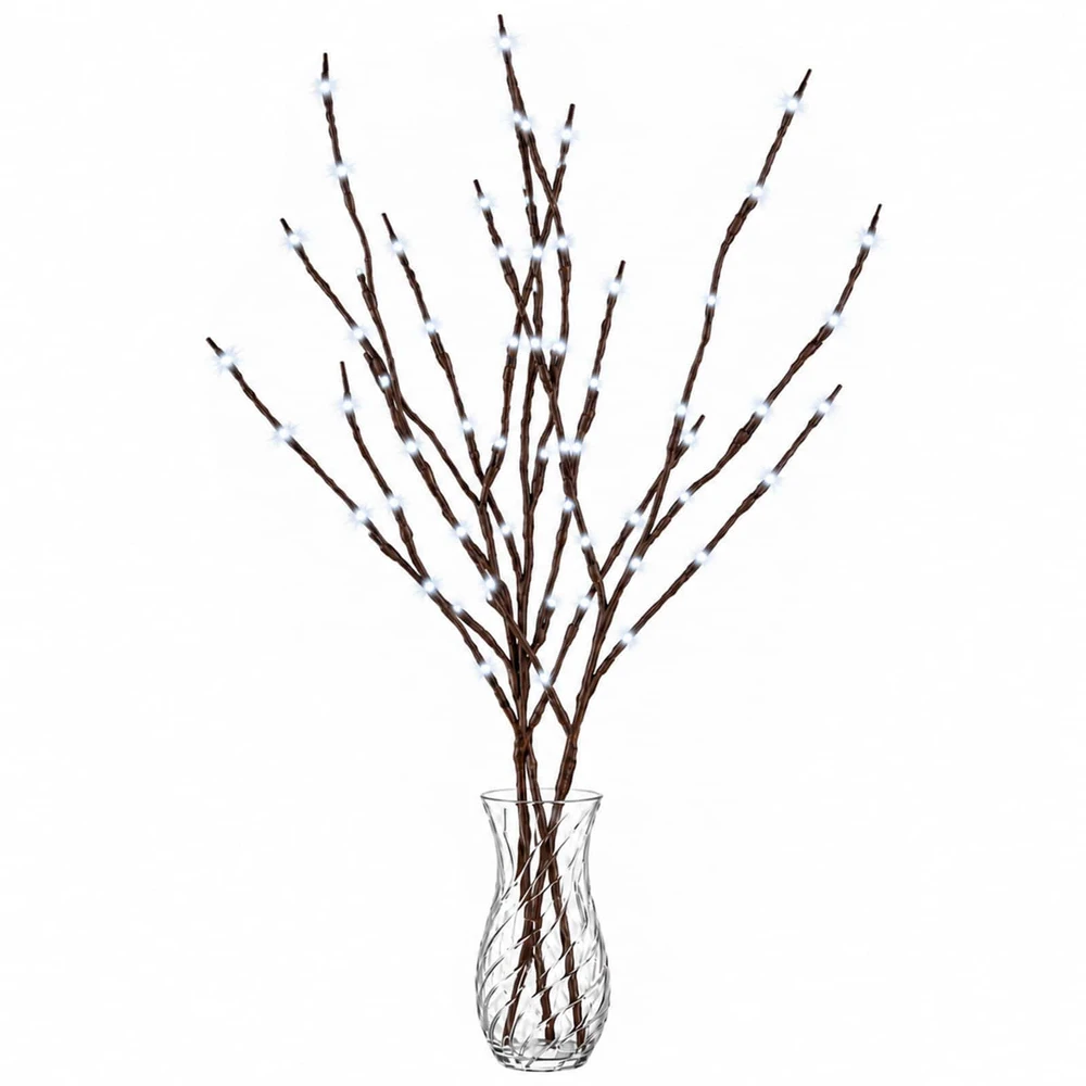 LED varinių šakų kalėdinė dekoracija 3 vnt. Ruda 62 cm Plienas