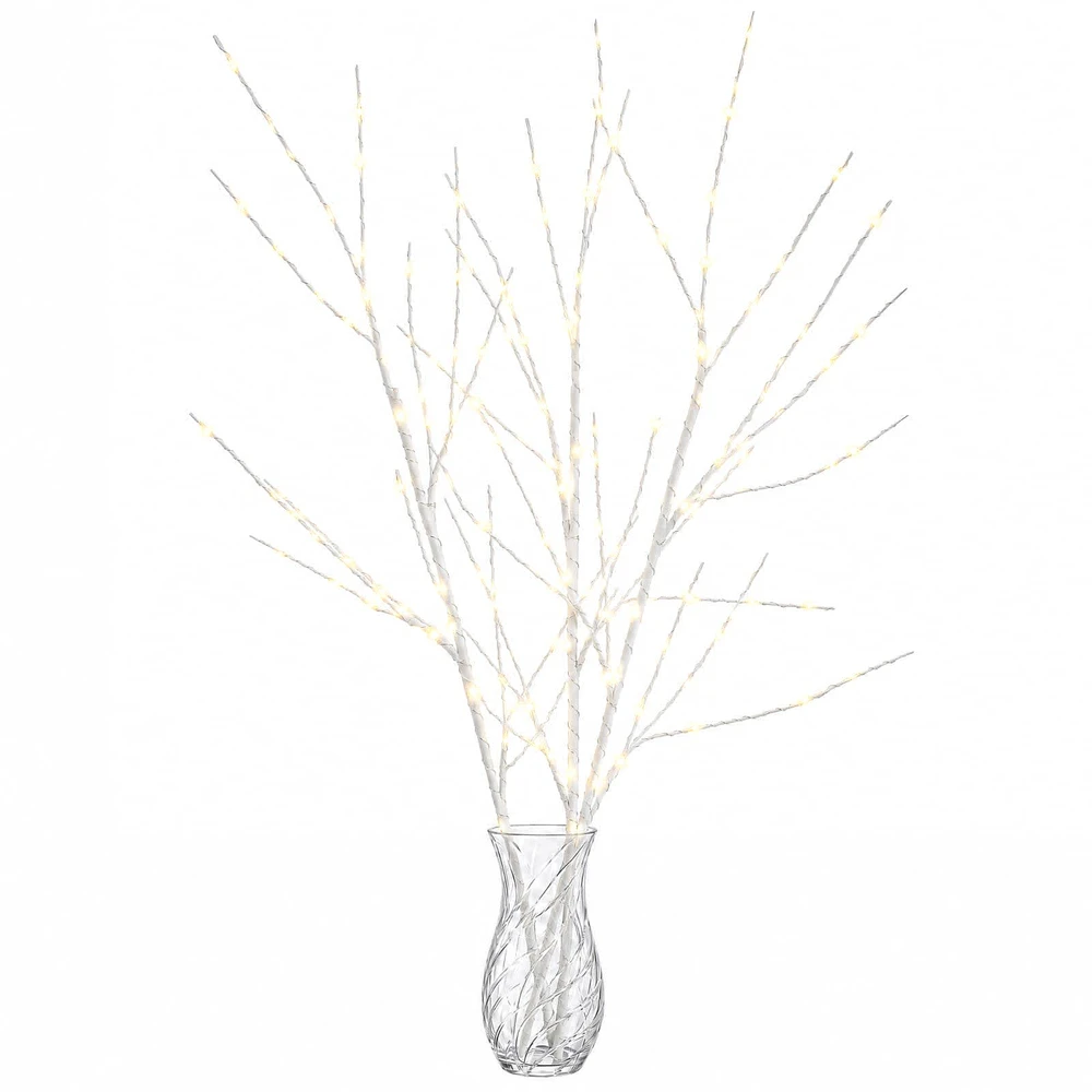 LED varinių šakų kalėdinė dekoracija 3 vnt. Balta 62 cm Plienas