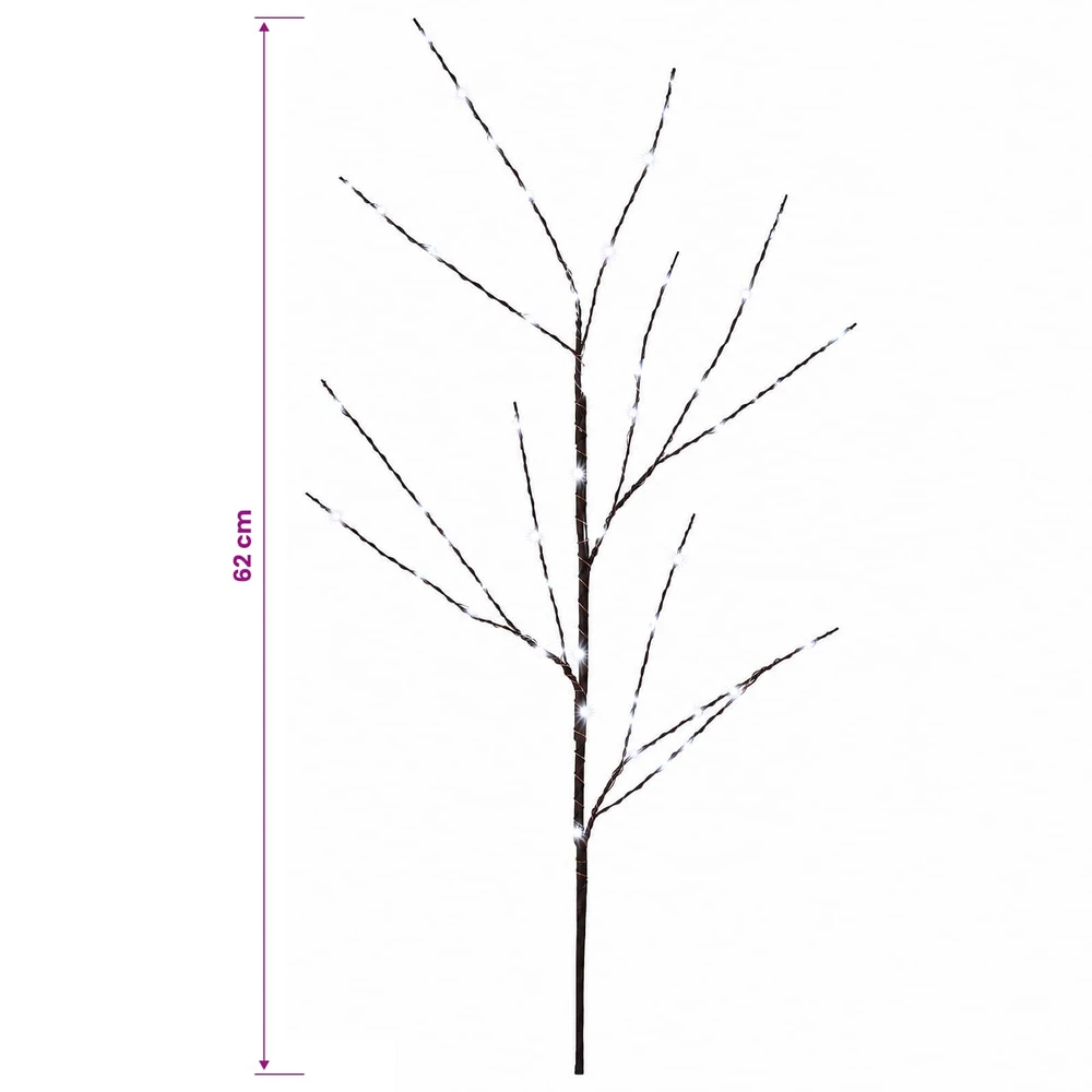 LED varinių šakų kalėdinė dekoracija 3 vnt. Ruda 62 cm Plienas