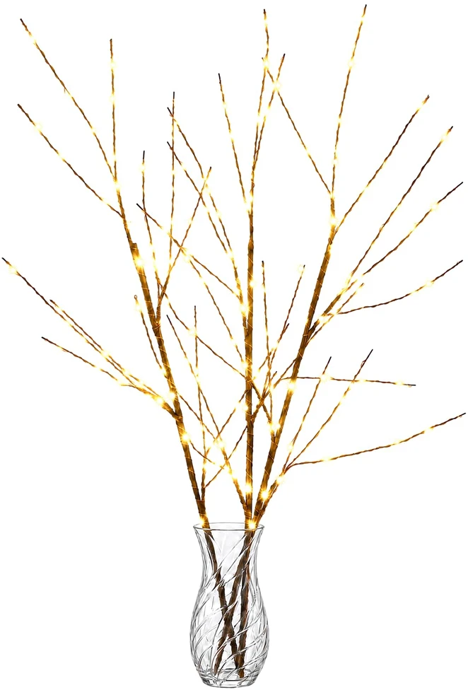 LED varinių šakų kalėdinė dekoracija 3 vnt. Ruda 62 cm Plienas
