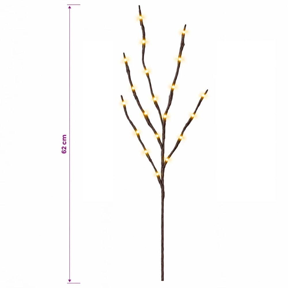 LED varinių šakų kalėdinė dekoracija 3 vnt. Ruda 62 cm Plienas