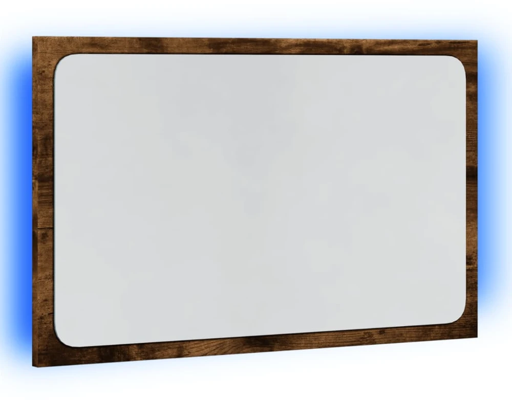 LED vonios kambario veidrodis, ąžuolo, 60x8,5x38cm, mediena