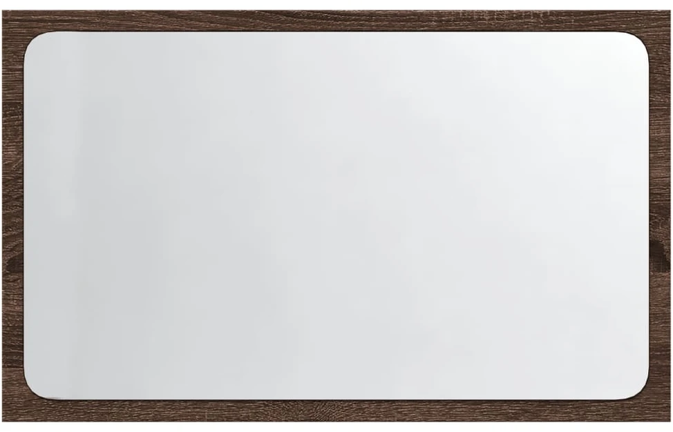 LED vonios veidrodis, rudas ąžuolo, 60x8,5x38cm, mediena