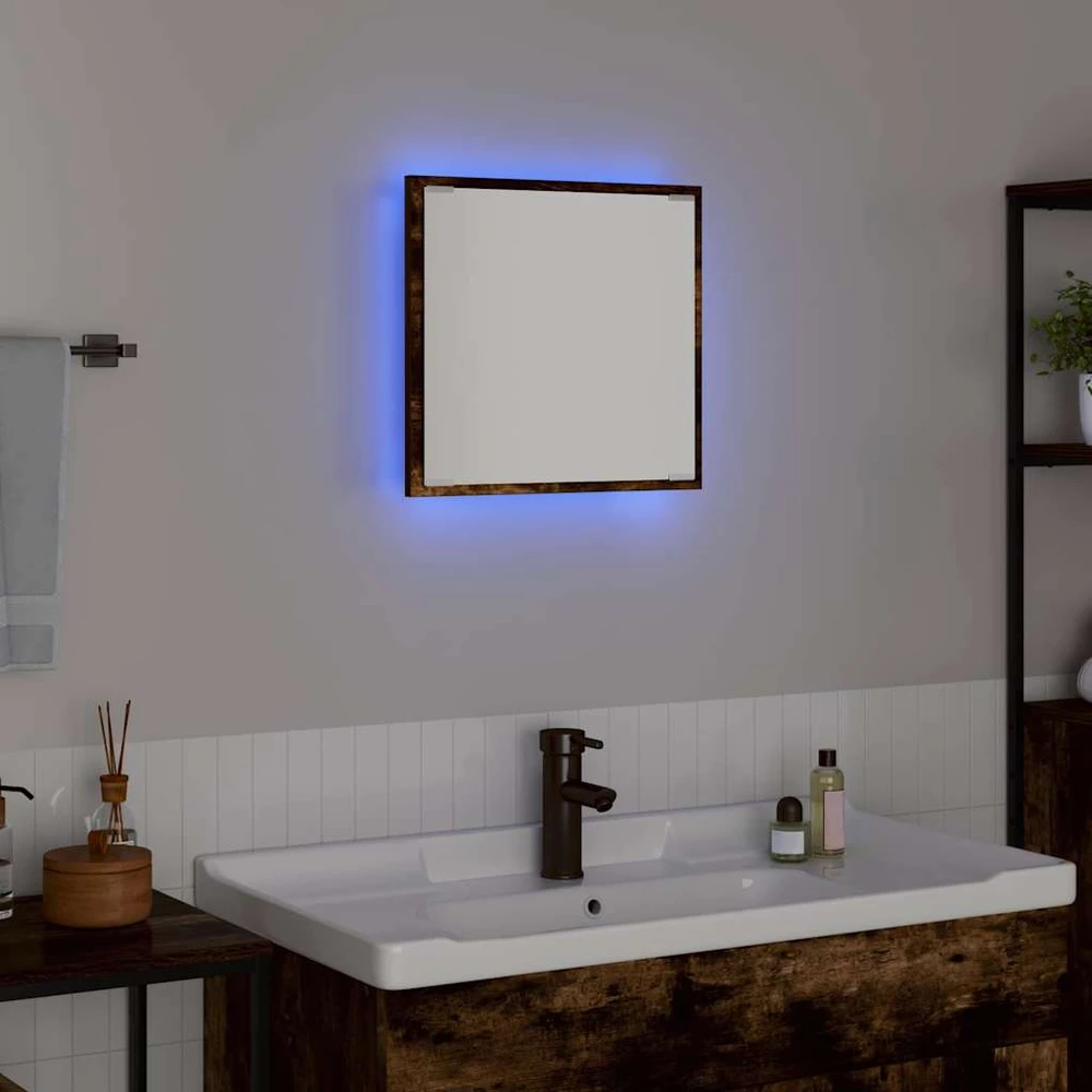 LED vonios veidrodis Rūkyta ąžuolas 40 x 37 x 8.5 cm