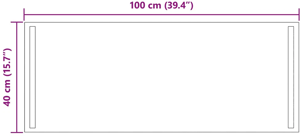 LED vonios veidrodis Skaidrus 100 x 40 cm grūdintas stiklas