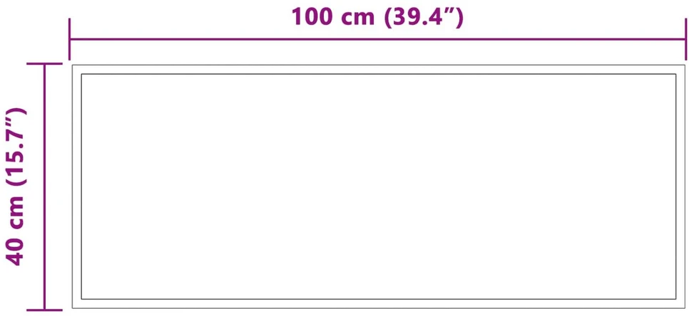 LED vonios veidrodis Skaidrus 100 x 40 cm grūdintas stiklas