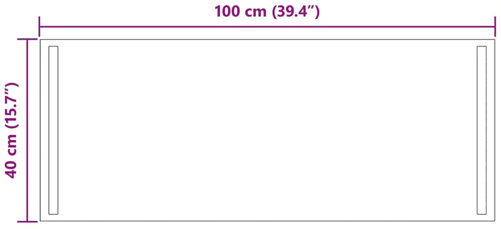 LED vonios veidrodis Skaidrus 100 x 40 cm grūdintas stiklas