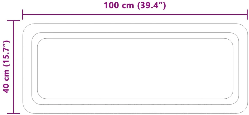 LED vonios veidrodis Skaidrus 100 x 40 cm grūdintas stiklas