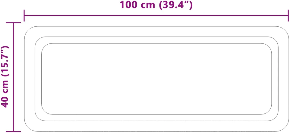 LED vonios veidrodis Skaidrus 100 x 40 cm grūdintas stiklas