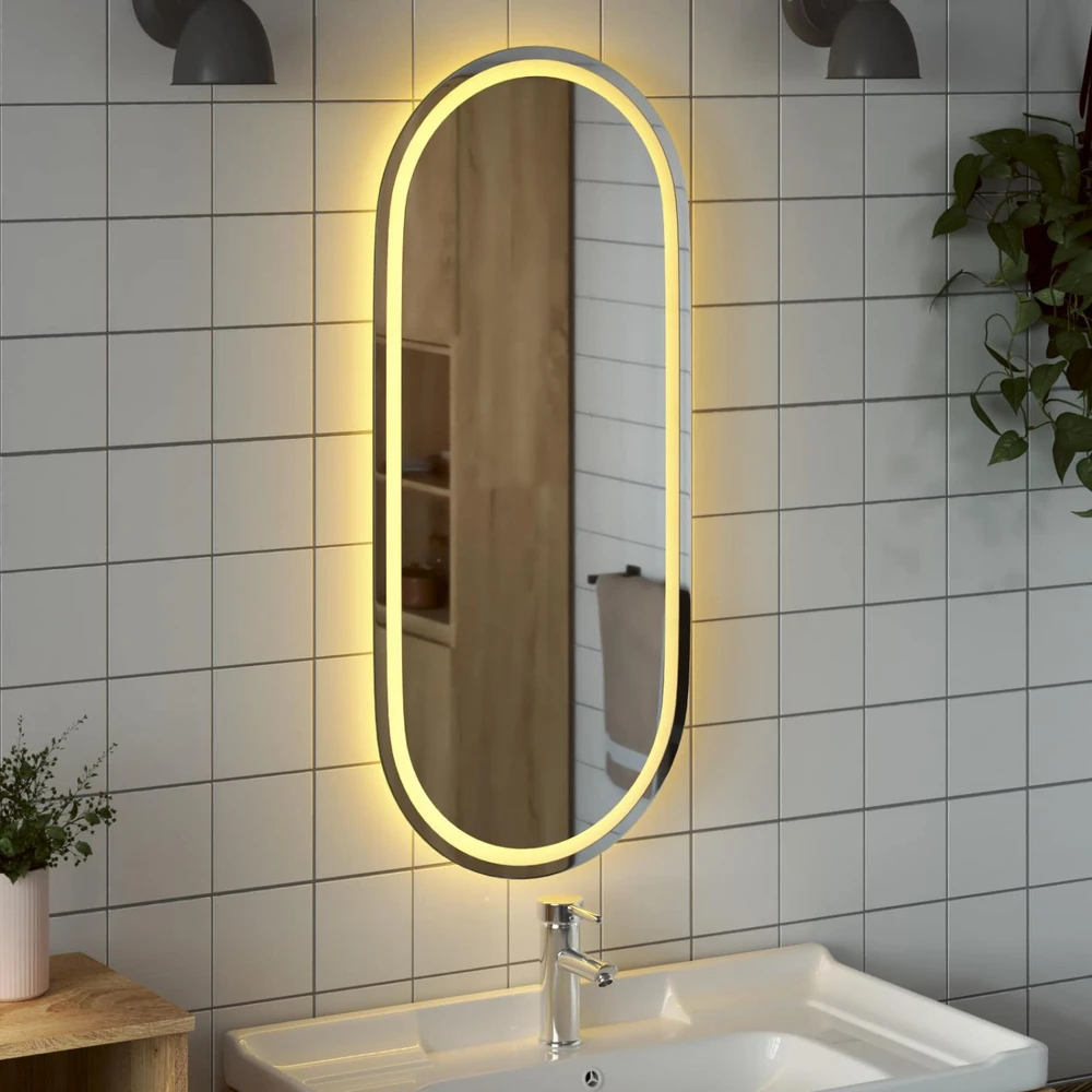 LED vonios veidrodis Skaidrus 100 x 45 cm grūdintas stiklas
