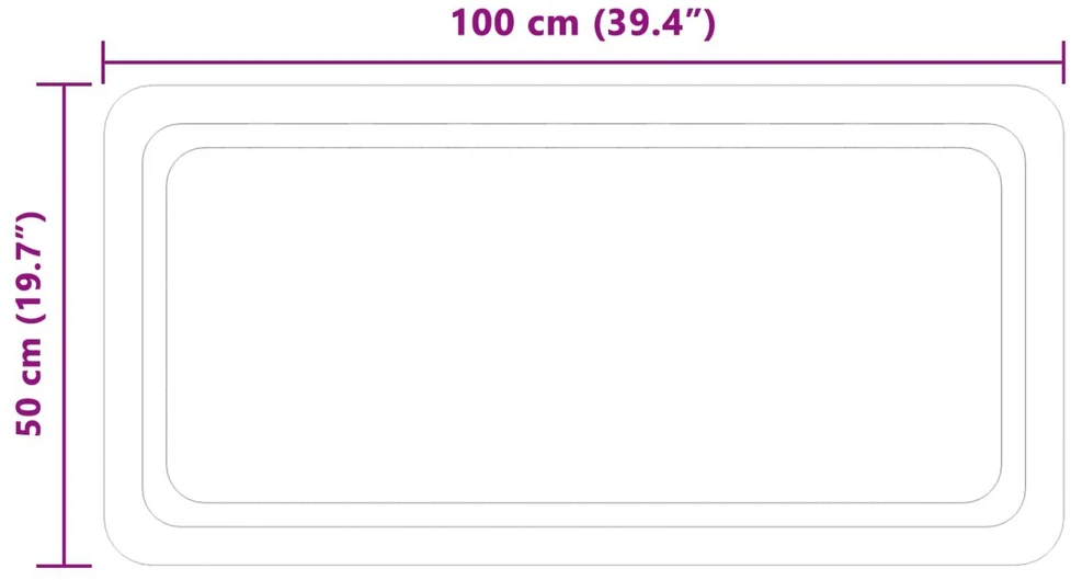 LED vonios veidrodis Skaidrus 100 x 50 cm grūdintas stiklas