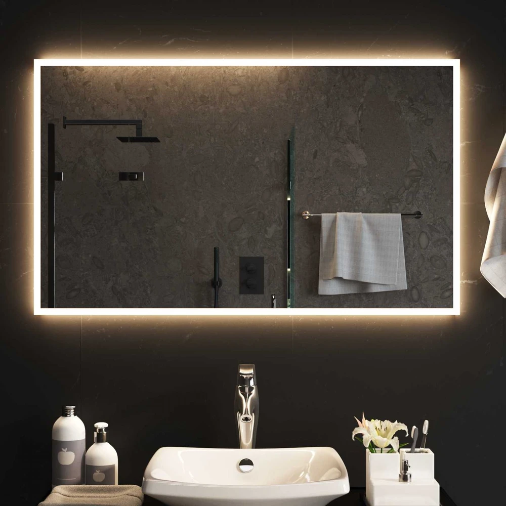 LED vonios veidrodis Skaidrus 100 x 60 cm grūdintas stiklas