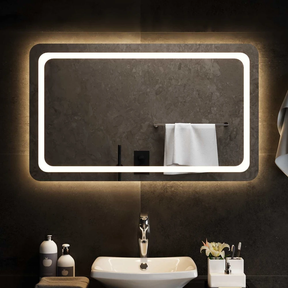LED vonios veidrodis Skaidrus 100 x 60 cm grūdintas stiklas