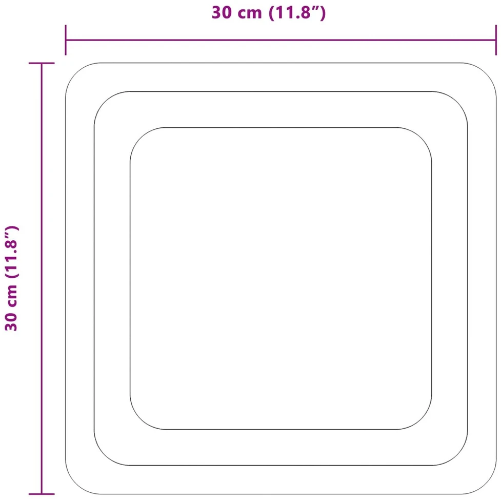 LED vonios veidrodis Skaidrus 30 x 30 cm grūdintas stiklas