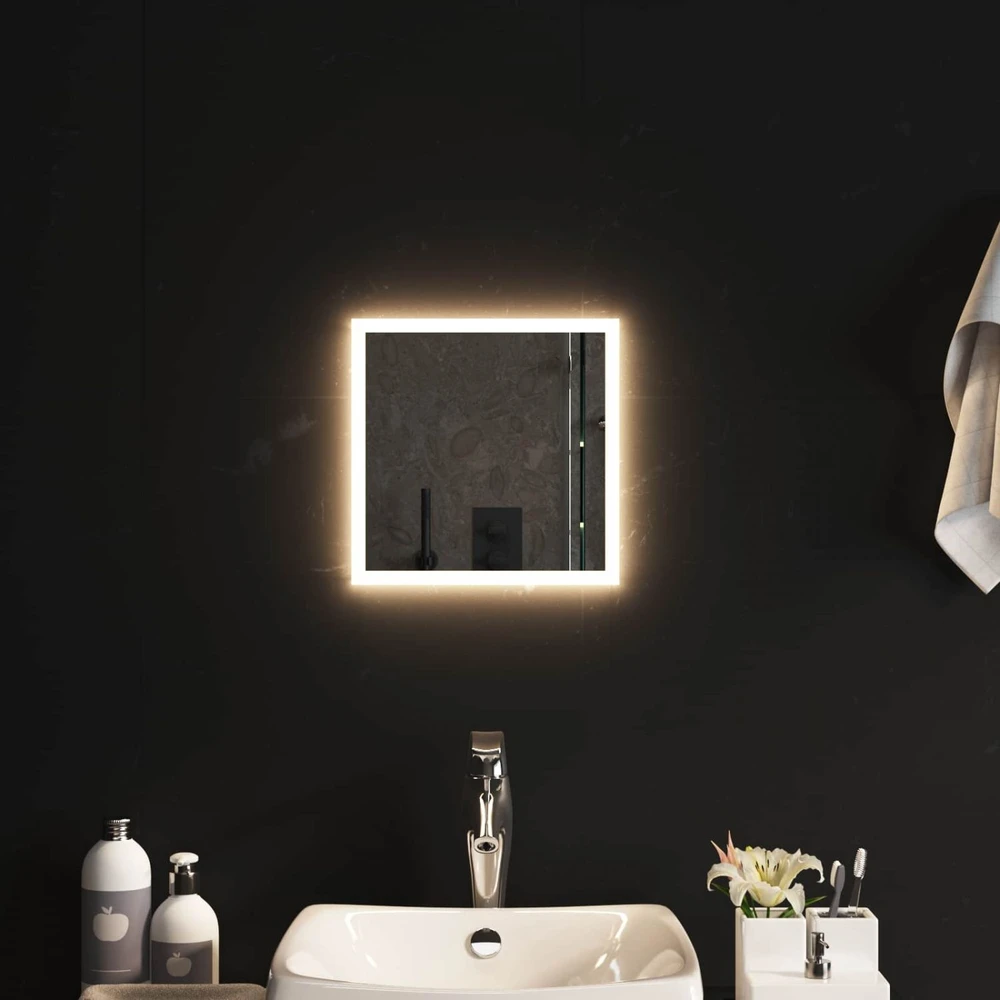 LED vonios veidrodis Skaidrus 30 x 30 cm grūdintas stiklas