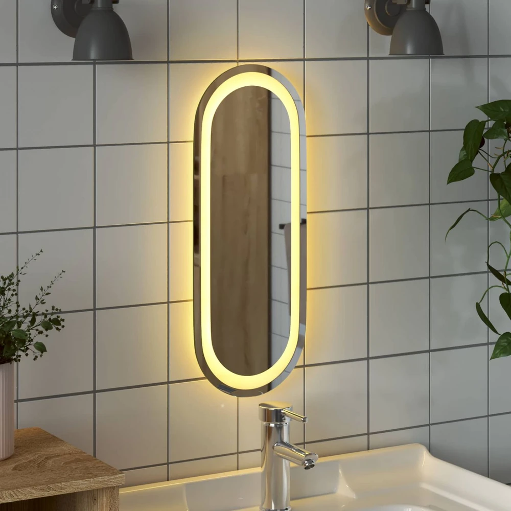 LED vonios veidrodis Skaidrus 40 x 15 cm grūdintas stiklas