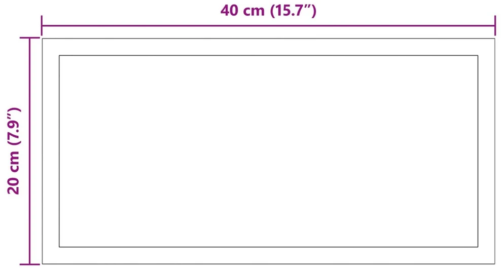 LED vonios veidrodis Skaidrus 40 x 20 cm grūdintas stiklas