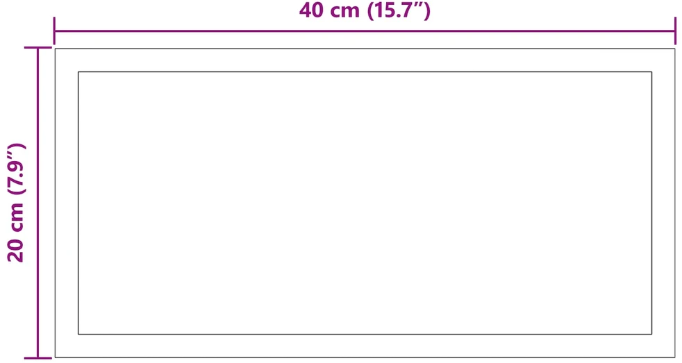 LED vonios veidrodis Skaidrus 40 x 20 cm grūdintas stiklas