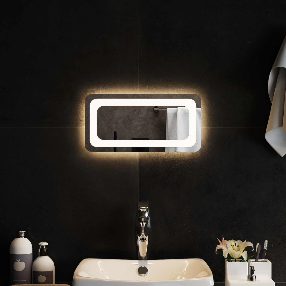 LED vonios veidrodis Skaidrus 40 x 20 cm grūdintas stiklas