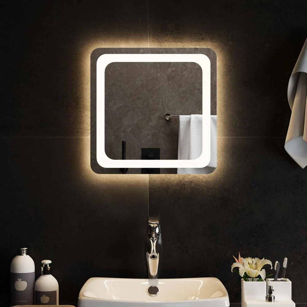 LED vonios veidrodis Skaidrus 40 x 40 cm grūdintas stiklas