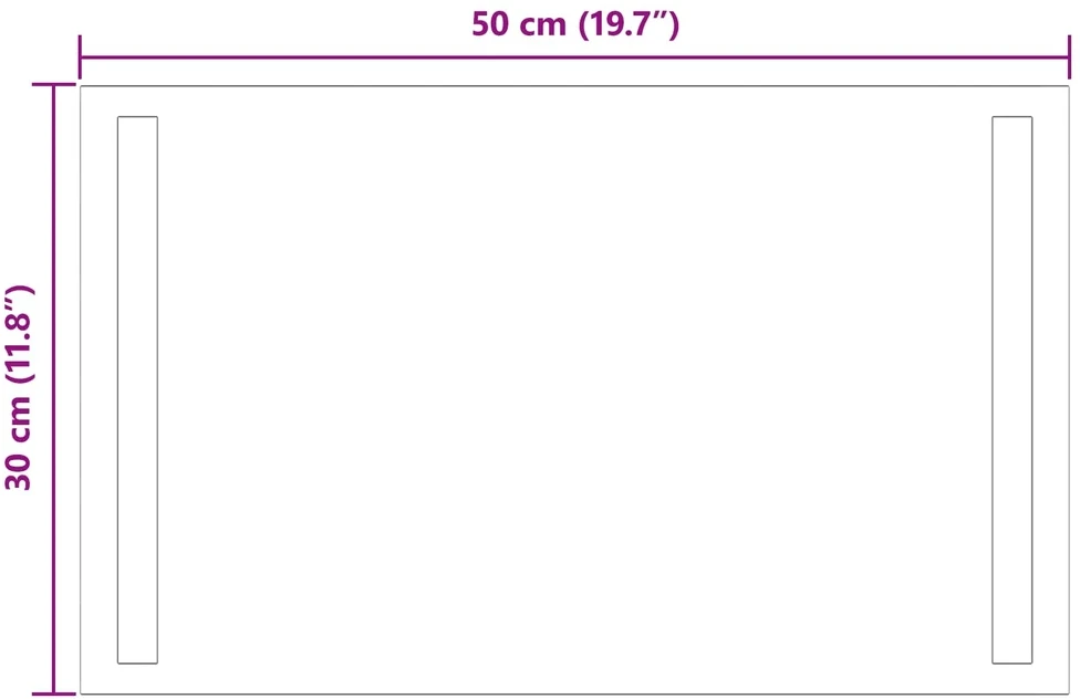 LED vonios veidrodis Skaidrus 50 x 30 cm grūdintas stiklas