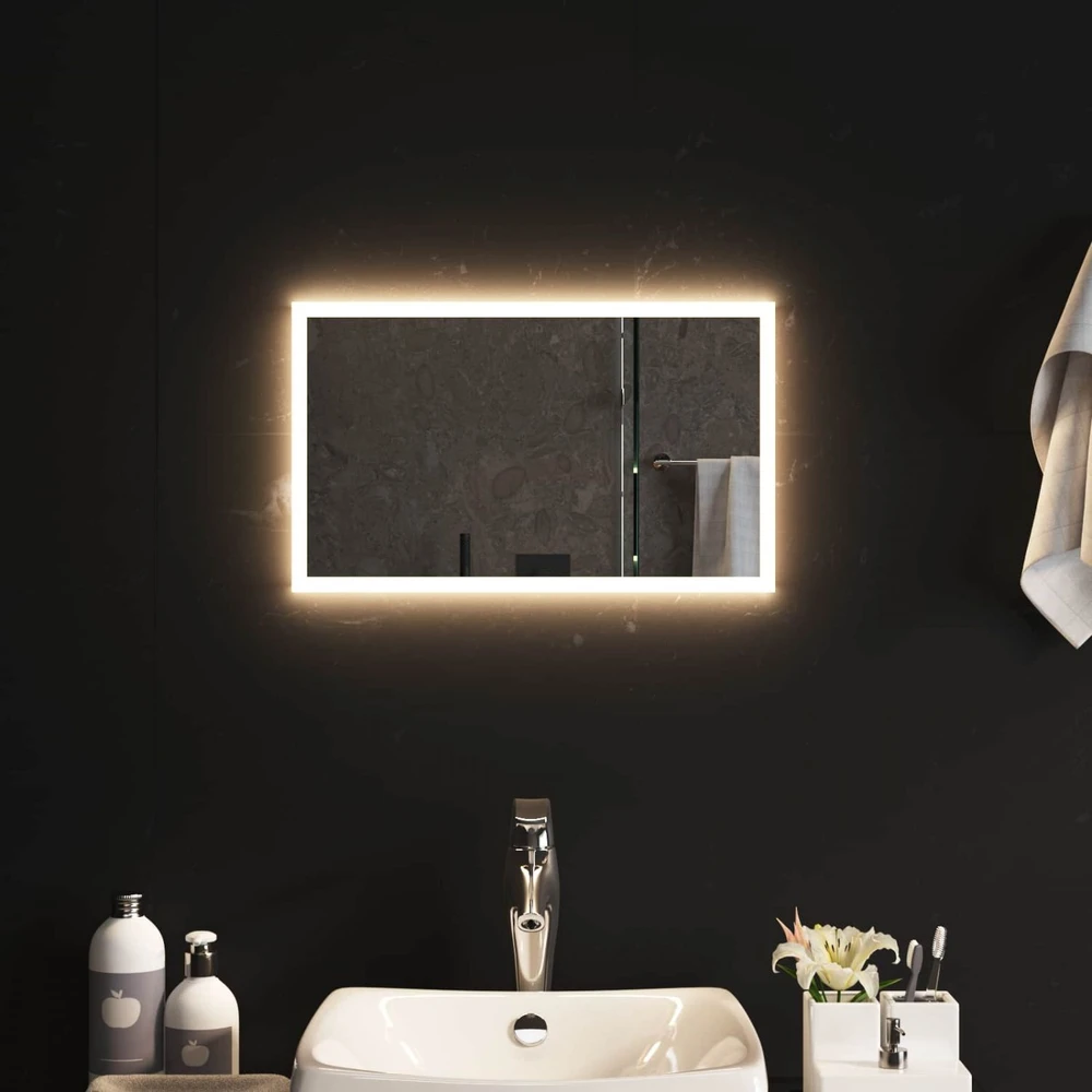 LED vonios veidrodis Skaidrus 50 x 30 cm grūdintas stiklas