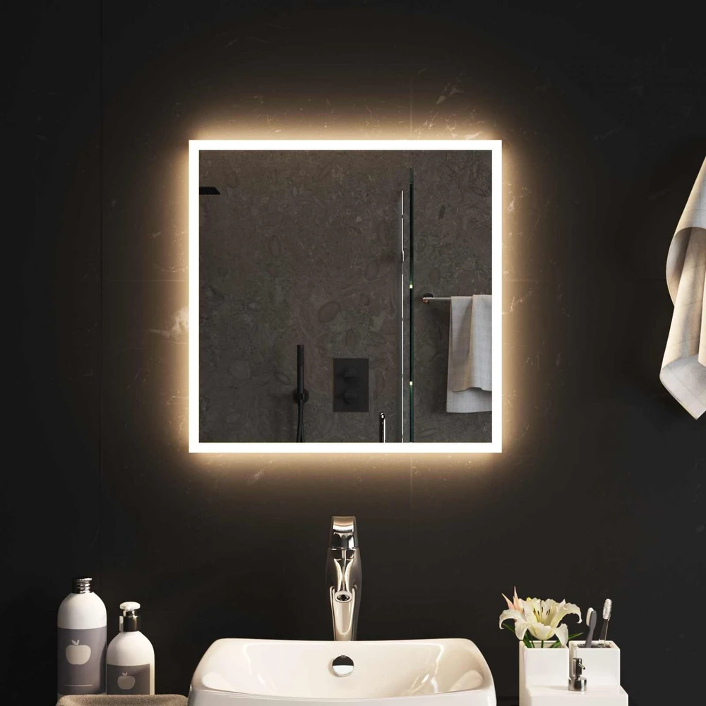 LED vonios veidrodis Skaidrus 50 x 50 cm grūdintas stiklas