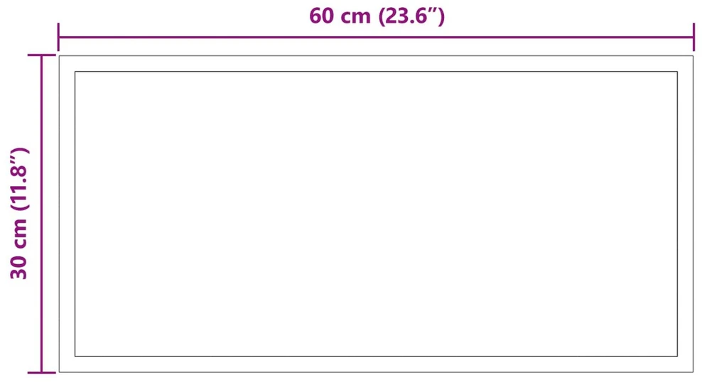 LED vonios veidrodis Skaidrus 60 x 30 cm grūdintas stiklas