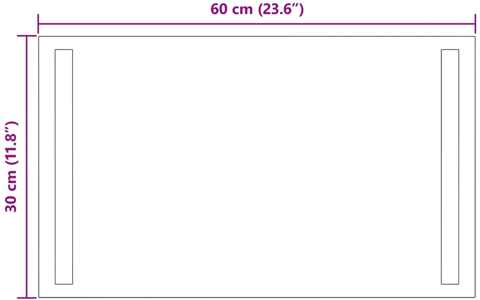LED vonios veidrodis Skaidrus 60 x 30 cm grūdintas stiklas