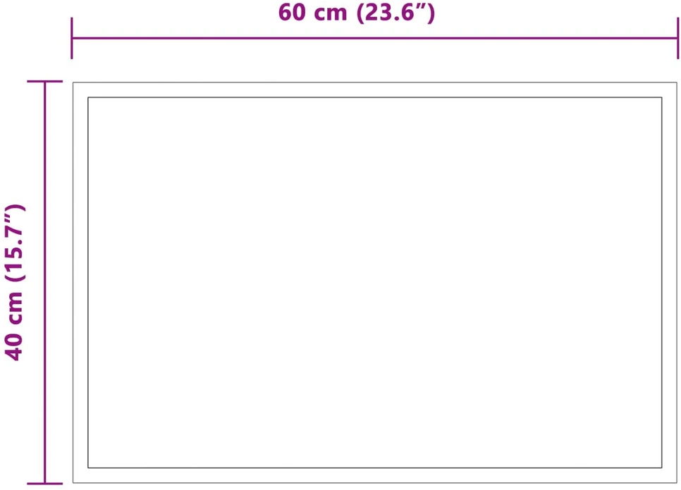 LED vonios veidrodis Skaidrus 60 x 40 cm grūdintas stiklas