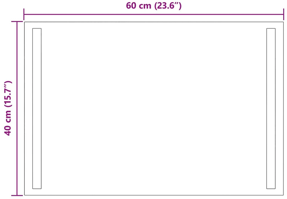 LED vonios veidrodis Skaidrus 60 x 40 cm grūdintas stiklas