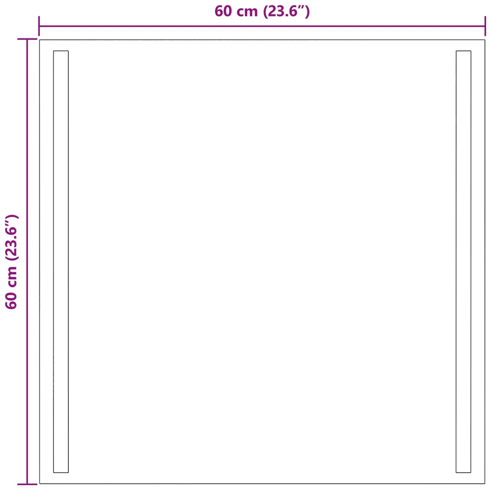 LED vonios veidrodis Skaidrus 60 x 60 cm grūdintas stiklas
