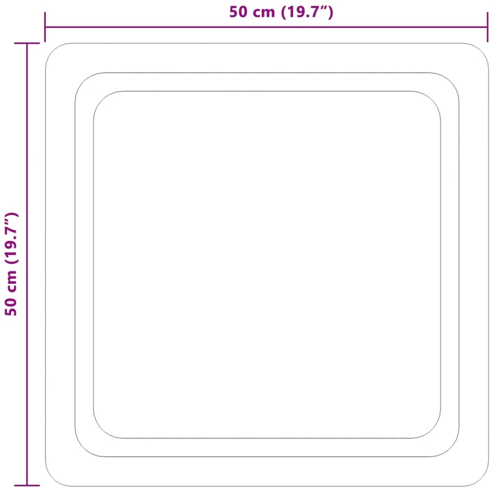 LED vonios veidrodis Skaidrus 60 x 60 cm grūdintas stiklas