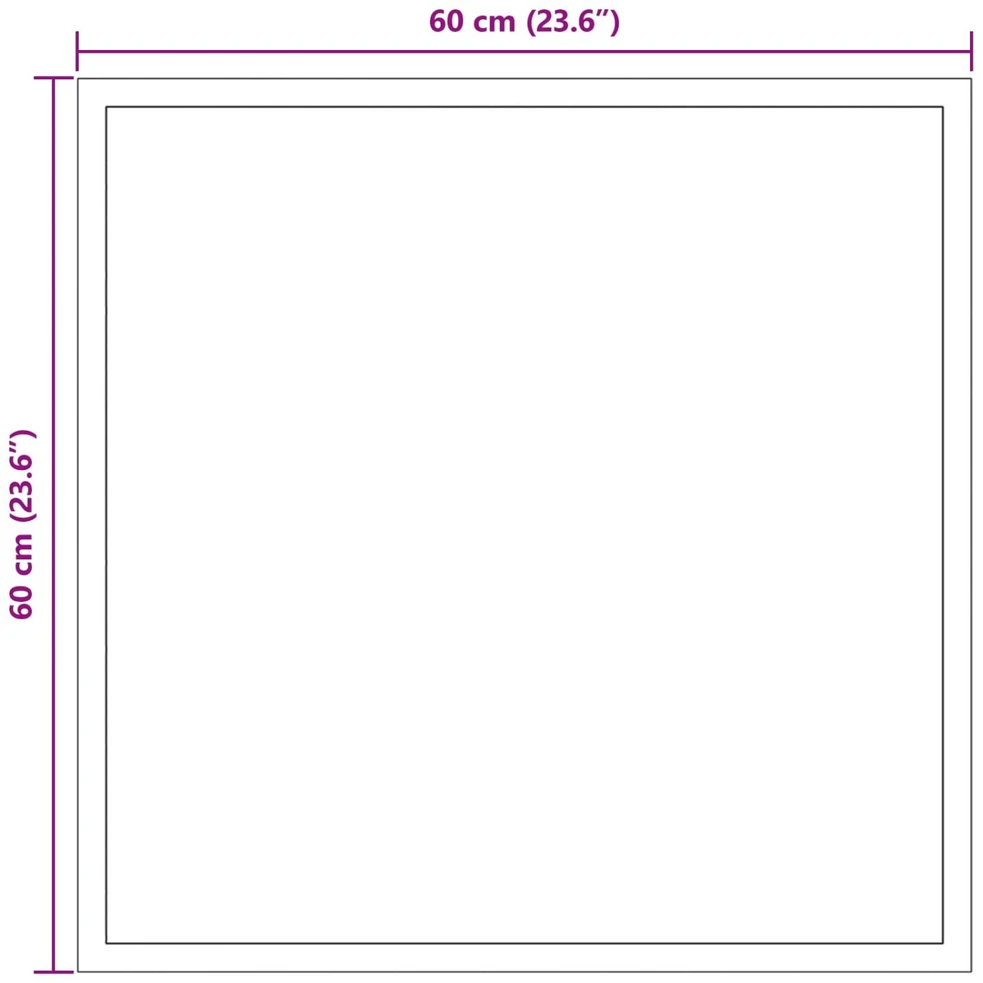 LED vonios veidrodis Skaidrus 60 x 60 cm grūdintas stiklas