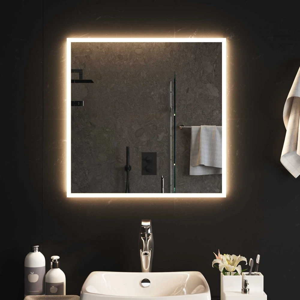 LED vonios veidrodis Skaidrus 60 x 60 cm grūdintas stiklas