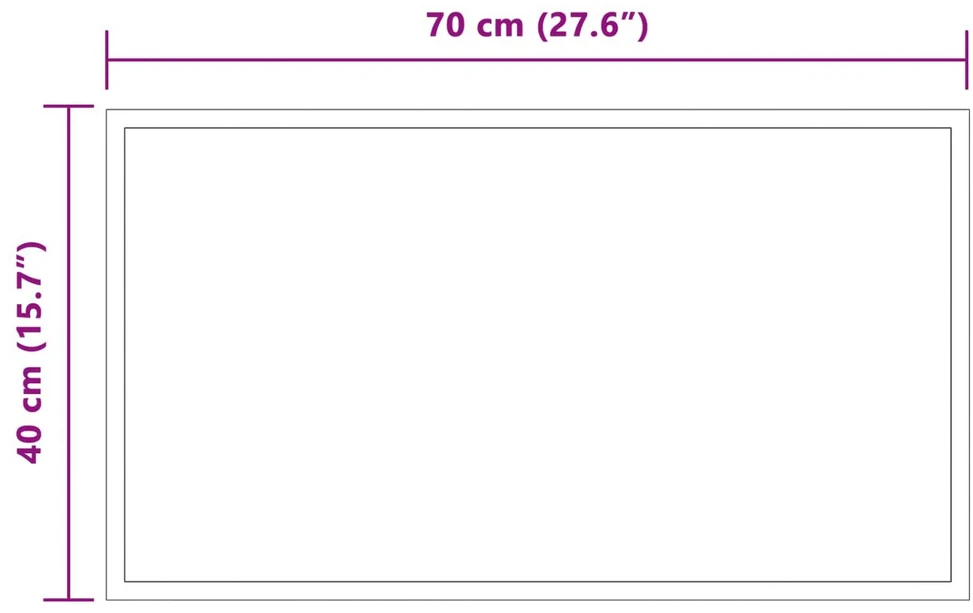 LED vonios veidrodis Skaidrus 70 x 40 cm grūdintas stiklas