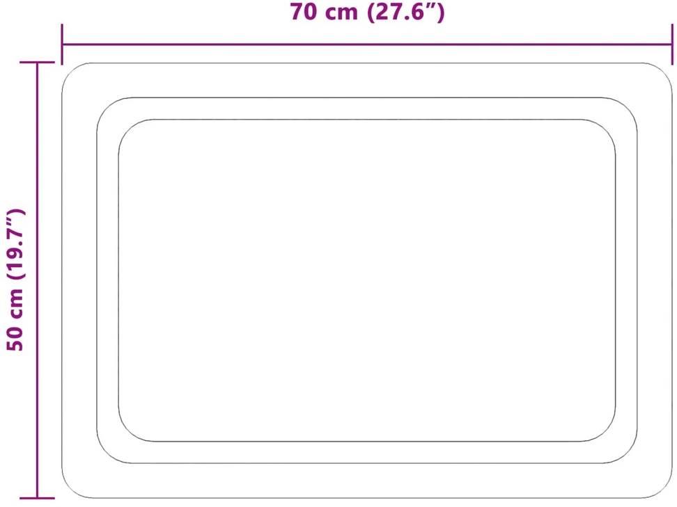 LED vonios veidrodis Skaidrus 70 x 50 cm grūdintas stiklas