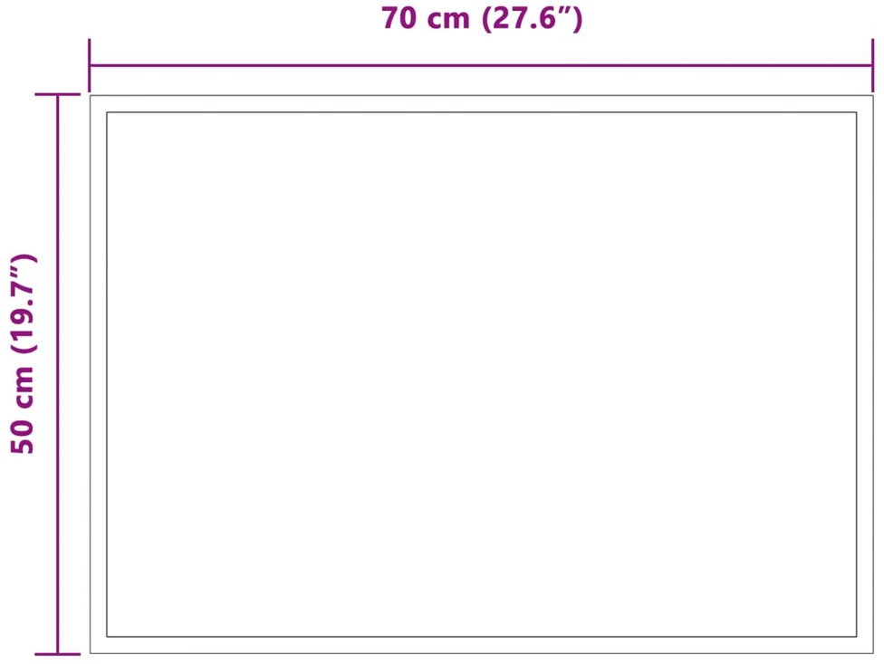LED vonios veidrodis Skaidrus 70 x 50 cm grūdintas stiklas