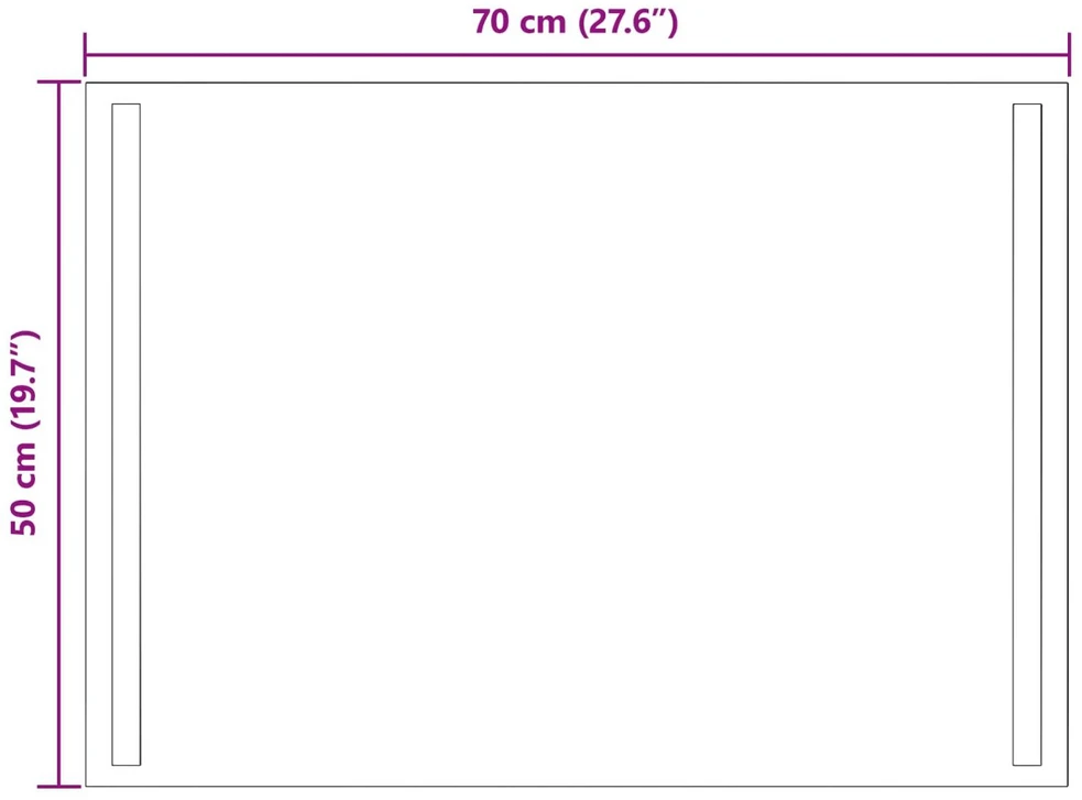 LED vonios veidrodis Skaidrus 70 x 50 cm grūdintas stiklas