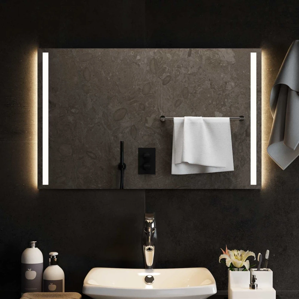 LED vonios veidrodis Skaidrus 80 x 50 cm grūdintas stiklas