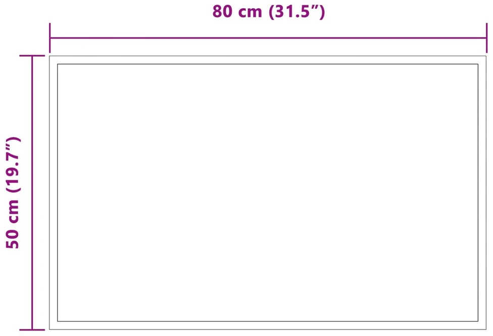 LED vonios veidrodis Skaidrus 80 x 50 cm grūdintas stiklas