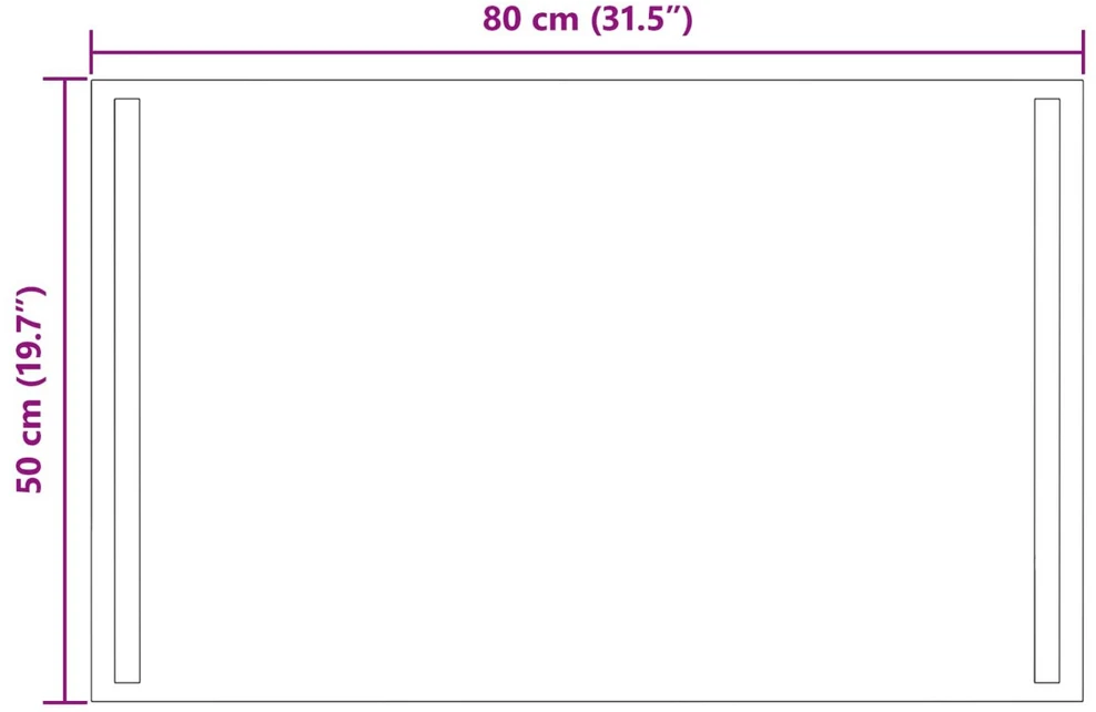 LED vonios veidrodis Skaidrus 80 x 50 cm grūdintas stiklas