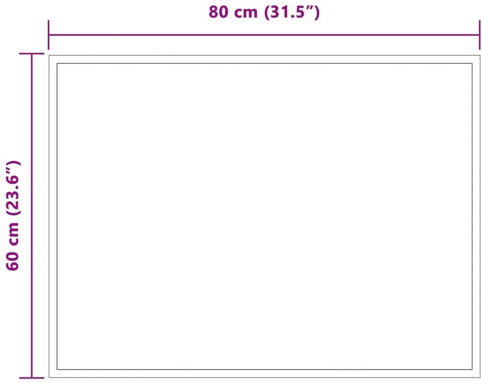 LED vonios veidrodis Skaidrus 80 x 60 cm grūdintas stiklas