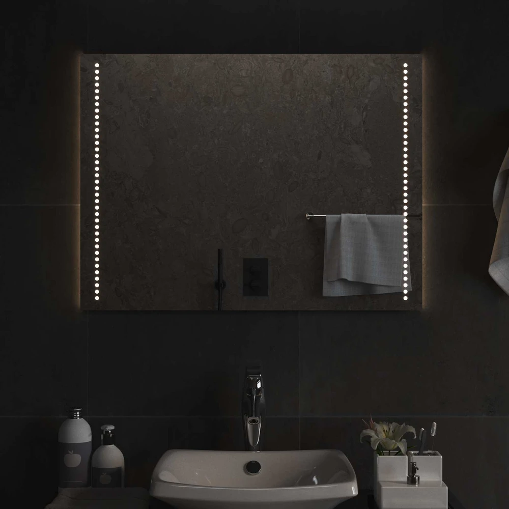 LED vonios veidrodis Skaidrus 80 x 60 cm grūdintas stiklas